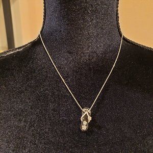 Silver-tone Metal Necklace with Flip Flop Charm